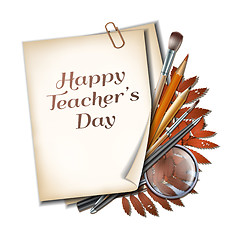 Image showing Teacher s Day vector card.