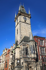 Image showing The Prague old City Hall (clock tower), Old Town Square in Pragu
