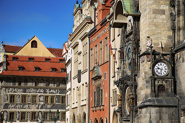 Image showing The Prague old City Hall and Astronomical clock Orloj at Old Tow