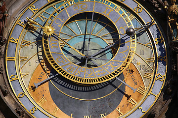 Image showing Astronomical clock Orloj at Old Town Square in Prague, Czech Rep