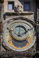 Image showing Astronomical clock Orloj at Old Town Square in Prague, Czech Rep