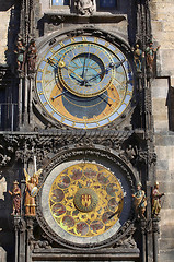 Image showing Astronomical clock Orloj at Old Town Square in Prague, Czech Rep