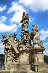 Image showing Statuary of the Madonna and St. Bernard on the Charles Bridge (K