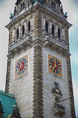 Image showing Front view of the City Hall in closeup, Hamburg, Germany