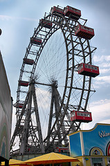 Image showing VIENNA, AUSTRIA - AUGUST  17, 2012: View of Prater giant wheel e