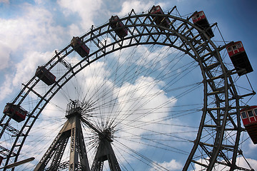 Image showing VIENNA, AUSTRIA - AUGUST  17, 2012: View of Prater giant wheel e