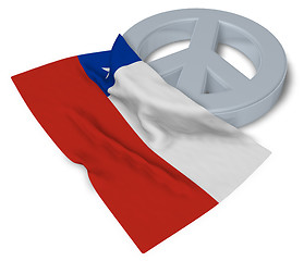 Image showing peace symbol and flag of chile - 3d rendering