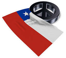 Image showing peace symbol and flag of chile - 3d rendering