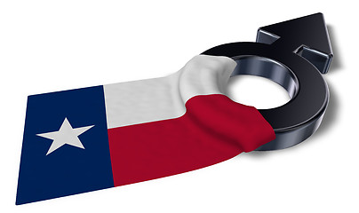 Image showing mars symbol and flag of chile - 3d rendering