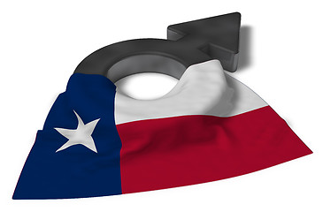 Image showing mars symbol and flag of chile - 3d rendering