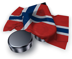 Image showing music note symbol and flag of norway - 3d rendering