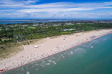 Image showing Italy, the beach of the Adriatic sea. Rest on the sea near Venic