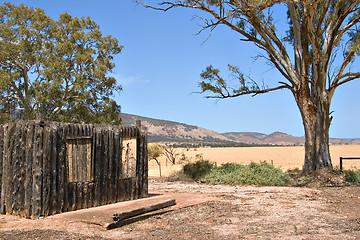 Image showing wooden ruins and tree