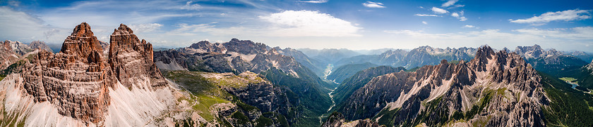 Image showing Panorama National Nature Park Tre Cime In the Dolomites Alps. Be