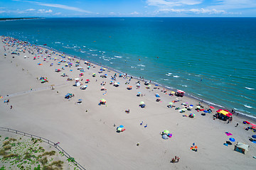 Image showing Italy, the beach of the Adriatic sea. Rest on the sea near Venic