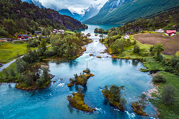 Image showing Beautiful Nature Norway aerial photography.