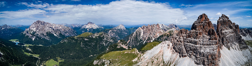 Image showing Panorama National Nature Park Tre Cime In the Dolomites Alps. Be