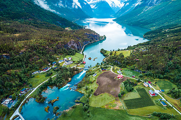 Image showing Beautiful Nature Norway aerial photography.