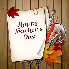 Image showing Teacher s Day vector card.