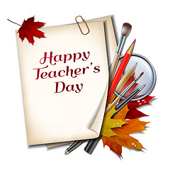 Image showing Teacher s Day vector card.