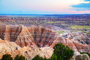 Image showing Scenic view at Badlands National Park, South Dakota, USA