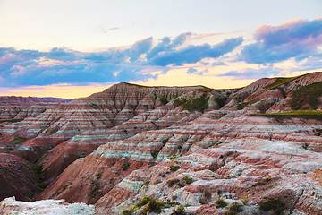 Image showing Scenic view at Badlands National Park, South Dakota, USA