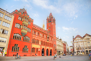 Image showing Marktplatz with the Rathaus in Basel