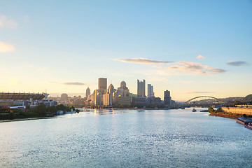 Image showing Pittsburgh cityscape with the Ohio river