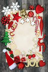 Image showing Christmas Bauble Background Border