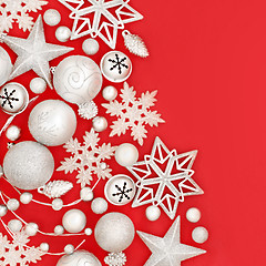 Image showing Christmas Silver Bauble Decorations