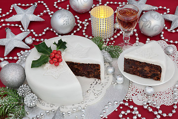 Image showing Iced Christmas Cake