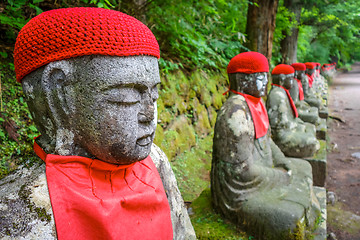 Image showing Narabi Jizo statues, Nikko, Japan