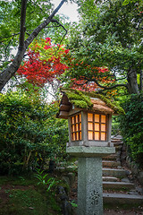 Image showing Lamp in Jojakko-ji temple, Kyoto, Japan