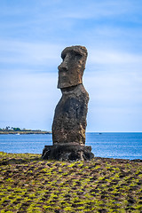 Image showing Moai statue, ahu akapu, easter island