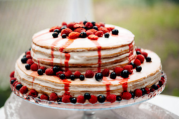 Image showing Blueberry currant crimson cake