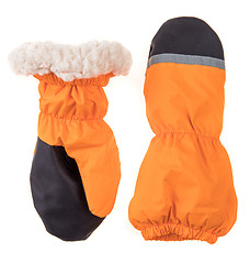 Image showing Children\'s autumn-winter mittens