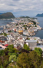 Image showing Aksla at the city of Alesund , Norway