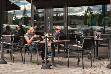 Image showing A street cafes.