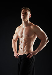 Image showing young man or bodybuilder with bare torso