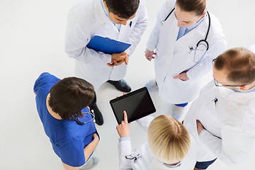 Image showing doctors with tablet pc at hospital