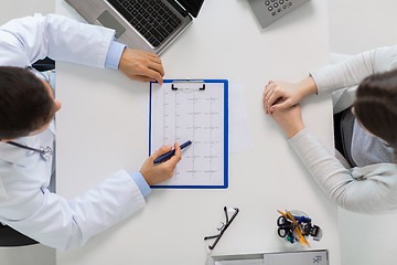 Image showing doctor with cardiogram and patient at hospital