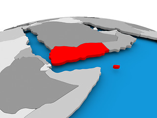 Image showing Yemen on political globe