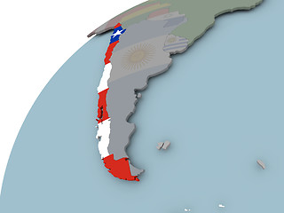 Image showing Map of Chile with flag
