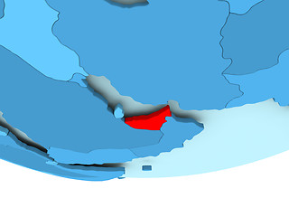 Image showing United Arab Emirates in red on blue map