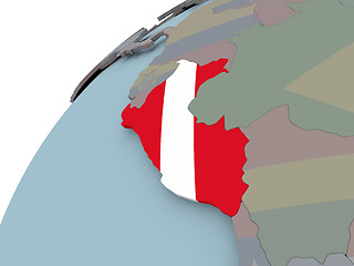 Image showing Map of Peru with flag