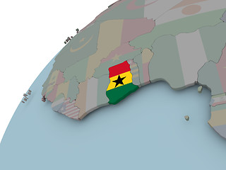 Image showing Map of Ghana with flag