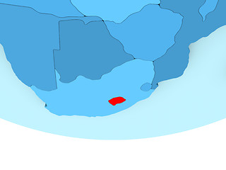 Image showing Lesotho in red on blue map