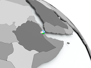 Image showing Map of Djibouti with flag on globe