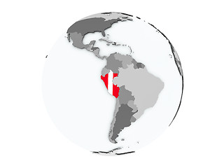 Image showing Peru on globe isolated