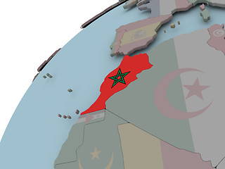 Image showing Map of Morocco with flag